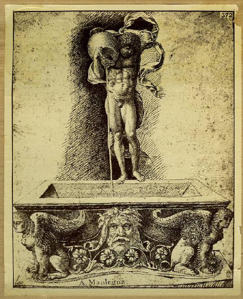 Autore italiano seconda metà sec. XV - Figura allegorica - Segno zodiacale, Acquario? - Incisione