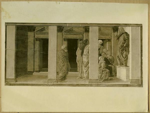Botticelli, Sandro - Storie di Maddalena - Santa Maria Maddalena ascolta la predica di Cristo - Dipinto - Tempera su tavola