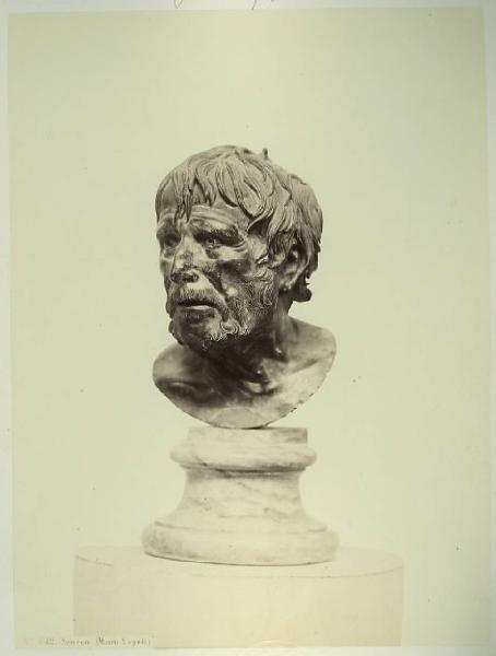 Scultore romano sec. III o II a. C. - Ritratto di Seneca - Scultura - Busto - Napoli - Museo Archeologico Nazionale