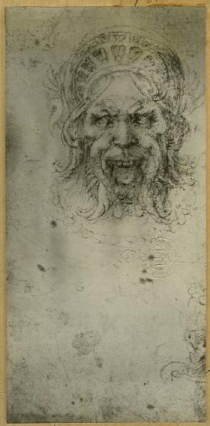 Buonarroti, Michelangelo? - Testa grottesca - Disegno - Windsor - Royal Library