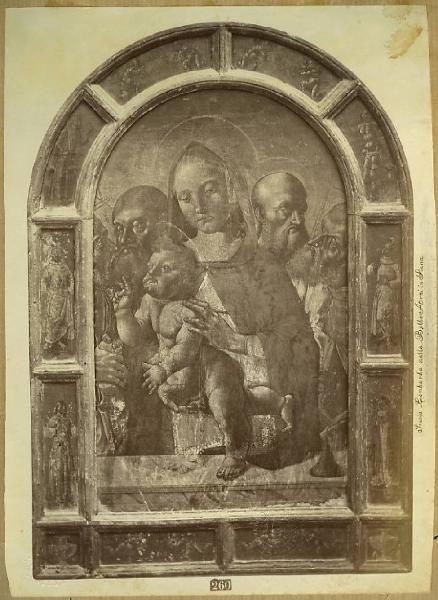 Bartolomeo della Gatta - Madonna con Bambino, san Girolamo, san Giovanni Battista, san Paolo e sant'Antonio Abate, Santi e putti - Dipinto su tavola - Siena - Pinacoteca Nazionale