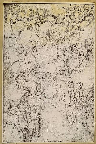 Autore veronese inizio sec. XV - Scena di Battaglia - Disegno - Londra - British Museum - Department of Prints and Drawings - Collezione Sloane