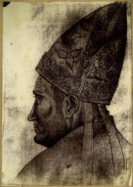 Pisanello - Studio - Ritratto di ecclesiastico di profilo - Disegno - Parigi - Louvre - Département des Arts graphiques