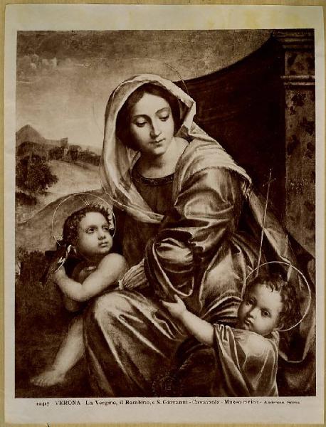 Morando, Paolo detto il Cavazzola - Madonna con Bambino e san Giovannino (Madonna del cardellino) - Dipinto - Olio su tela - Verona - Museo Civico (Museo di Castelvecchio)