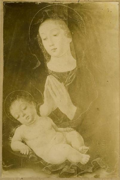 Liberale da Verona? - Madonna in adorazione del Bambino dormiente - Dipinto