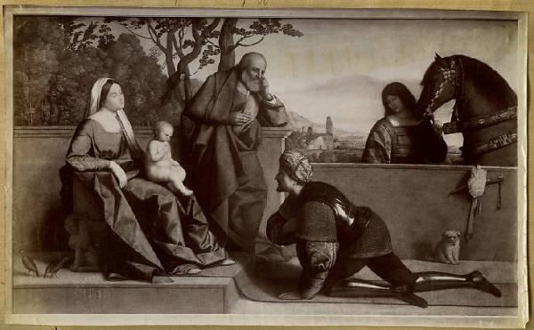 Catena, Vincenzo - Cavaliere in adorazione della Madonna con Bambino in trono e san Giuseppe - Dipinto - Olio su tela - Londra - National Gallery