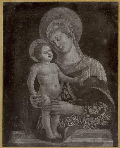 Pittore del nord Italia seconda metà sec. XV - Madonna con Bambino - Dipinto su tela - Budapest?