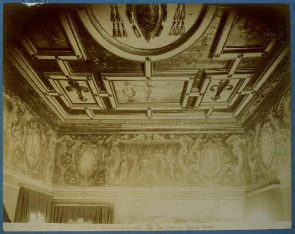 Autore romano sec. XVI - Decorazione plastico-pittorica - Roma - Palazzo Spada - Soffitto e parete