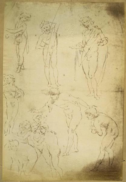 Leonardo da Vinci - Studio di figure maschili per l'Adorazione dei Magi - Disegno - Colonia - Wallraf-Richartz Museum