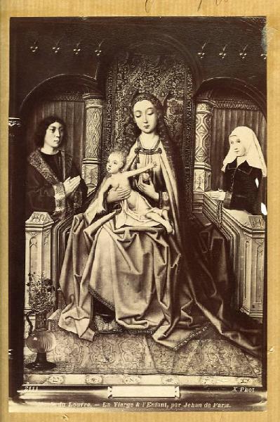 Maestro del 1499 - Madonna con Bambino in trono e una coppia in preghiera - Dipinto - Parigi - Museo del Louvre
