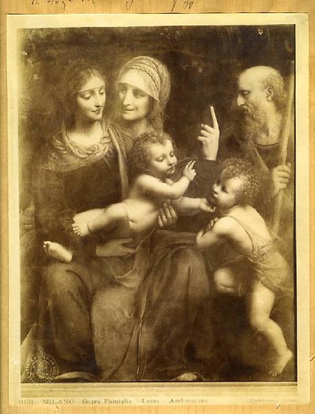 Luini, Bernardino - Sacra Famiglia con sant'Anna e san Giovannino - Disegno - Milano - Pinacoteca Ambrosiana