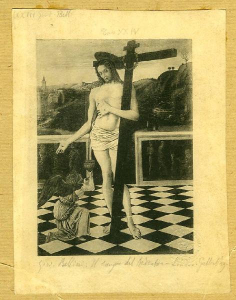 Bellini, Giovanni - Il sangue del Redentore (Cristo Ecce Homo con un angelo inginocchiato) - Dipinto - Tempera su tavola - Londra - National Gallery