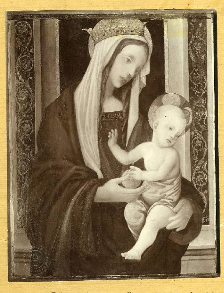 Pittore fiorentino fine sec. XV inizio sec. XVI - Madonna con Bambino - Dipinto