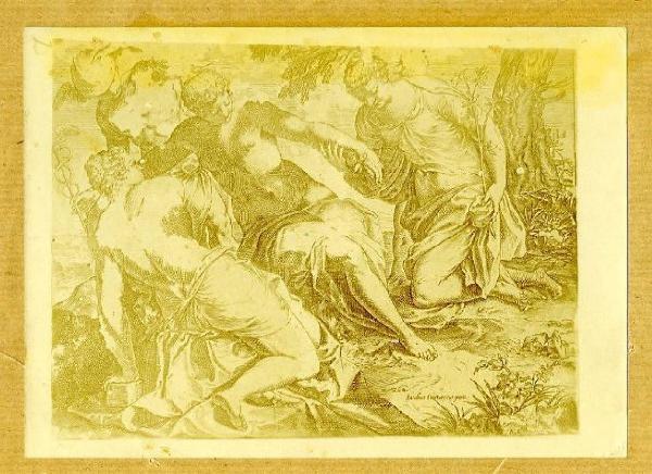 Carracci, Agostino (copia da Tintoretto) - Mercurio e le tre Grazie - Incisione