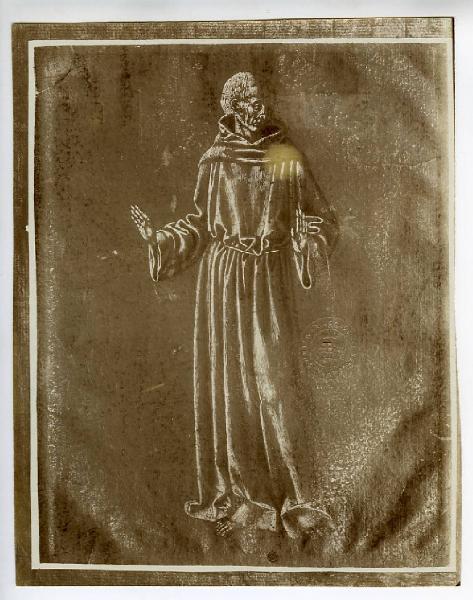 Benozzo di Lese detto Benozzo Gozzoli - Studio di Frate francescano in piedi - Disegno - Stoccolma - Kongl. Museum (Nationalmuseum)