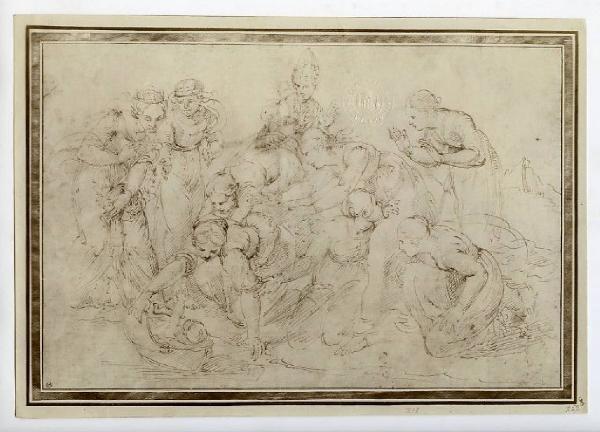 Disegnatore raffaellesco sec. XVI - Studio per Mosè salvato dalle acque - Disegno - Stoccolma - Kongl. Museum (Nationalmuseum)