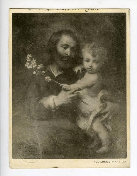 Murillo, Bartolomé Esteban - San Giuseppe con Gesù Bambino - Dipinto - Olio su tela - Brandon - Raccolta di Mrs. Lyne Stephens