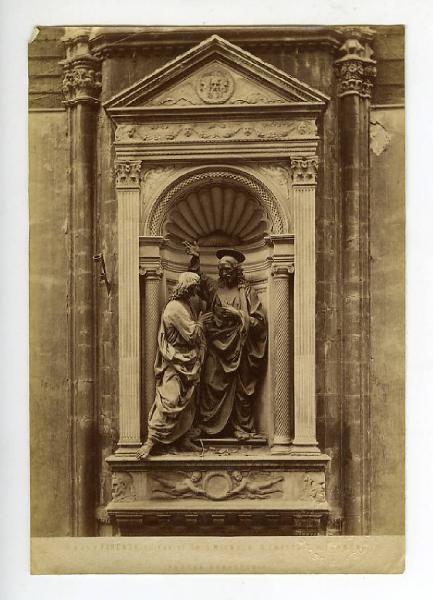 Verrocchio, Andrea - Incredulità di san Tommaso - Scultura in bronzo - Firenze - Chiesa di Orsanmichele - Nicchia esterna