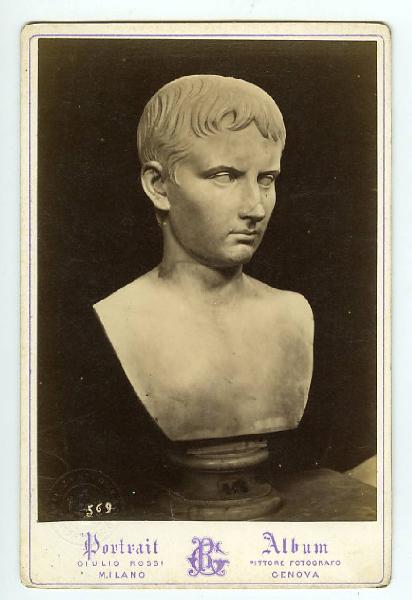 Scultore sec. XVII/ XVIII - Ritratto dell'imperatore Ottaviano Augusto - Busto - Scultura in marmo