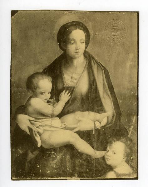 Pittore fiorentino prima metà sec. XVI (Puligo?) - Madonna con Bambino e san Giovannino - Dipinto - Vienna