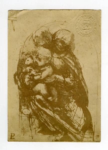 Leonardo da Vinci - Studio per la Madonna del gatto - Disegno - Londra - British Museum - Department of Prints and Drawings