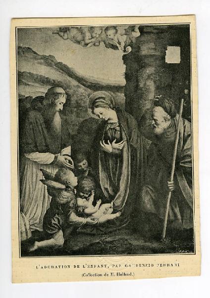 Ferrari, Gaudenzio - Madonna in adorazione del Bambino con san Giuseppe e donatore - Dipinto su tavola - Inghilterra - Collezione M. Holford