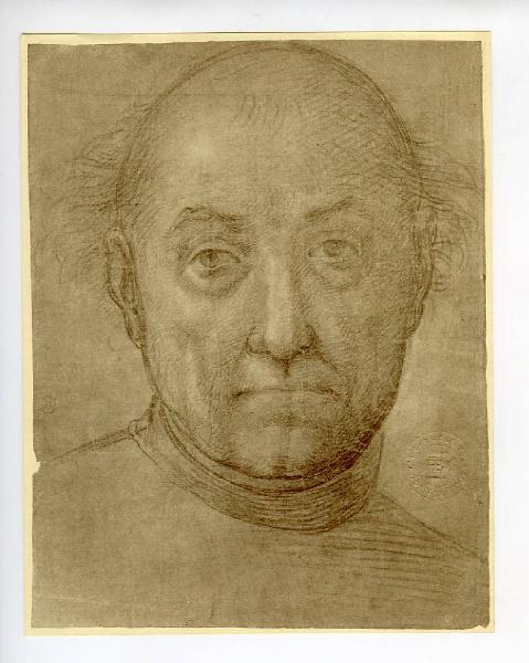 Bartolomeo della Porta detto Fra' Bartolomeo - Studio di testa virile - Disegno