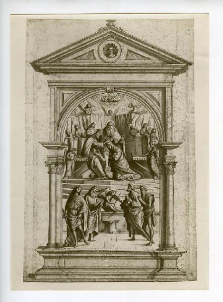 Carpaccio, Vittore - Incoronazione della Vergine con santi e angeli musicanti - Disegno - Copenaghen - Statens Museum for Kunst