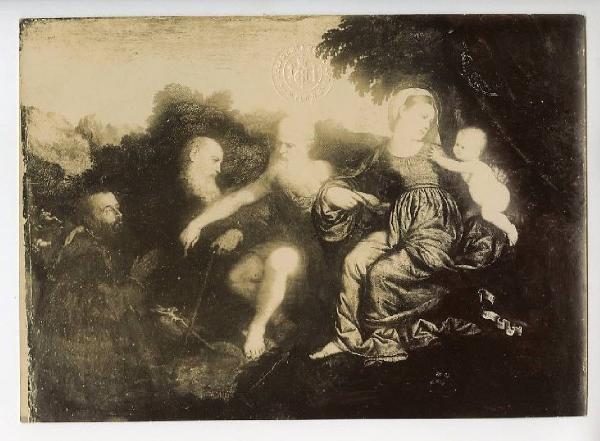 Bordone, Paris - Madonna con Bambino, san Girolamo, sant'Antonio Abate e donatore - Dipinto - Glasgow - Glasgow Art Gallery and Museum