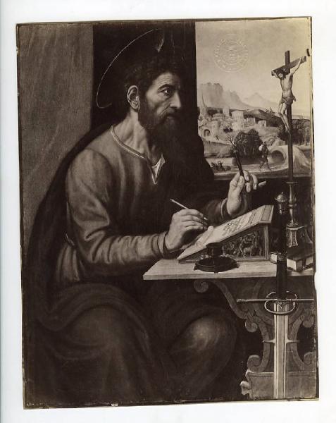 Sacchi, Pietro Francesco - San Paolo mentre scrive - Dipinto - Olio su tavola - Londra - Collezione Mond