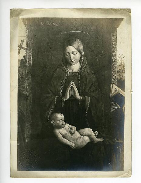 Macrino d'Alba - Madonna con Bambino in trono tra san Giacomo Maggiore, san Giovanni Battista, sant'Agostino, e san Girolamo (part.) - Dipinto su tavola - Serralunga di Crea - Sacro Monte di Crea - Basilica di S. Maria Assunta - Abside