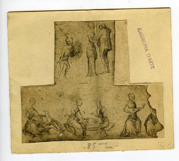Disegnatore francese seconda metà sec. XIV (André Beauneveu?) - Scene di genere - Disegno - Oxford - Ashmolean Museum