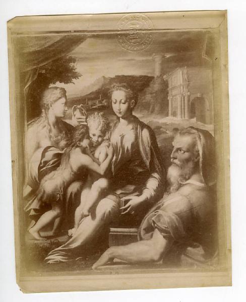 Mazzola, Francesco detto Parmigianino - Madonna con Bambino, san Giovannino, santa Maria Maddalena e san Zaccaria - Dipinto - Olio su tavola - Firenze - Uffizi