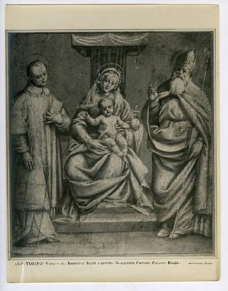 Lanino, Bernardino - Madonna con Bambino in trono tra san Lorenzo e santo vescovo - Disegno - Torino - Biblioteca Reale