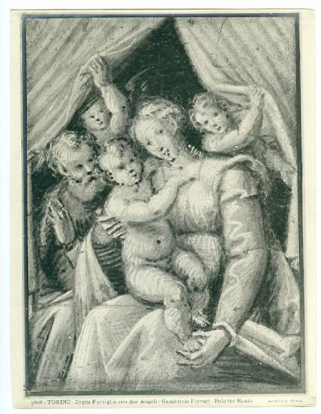 Disegnatore piemontese? sec. XVI - Sacra Famiglia e due angeli - Disegno - Torino - Biblioteca Reale