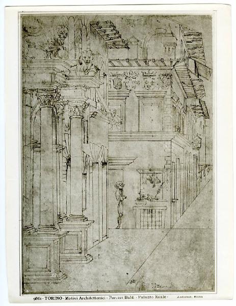 Peruzzi, Baldassarre - Motivi architettonici - Disegno - Torino - Boblioteca Reale