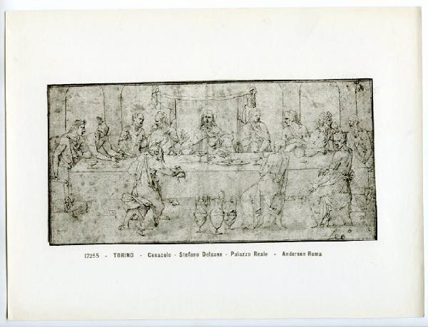 Delaune, Etienne - Ultima cena (Cenacolo) - Disegno - Torino - Boblioteca Reale