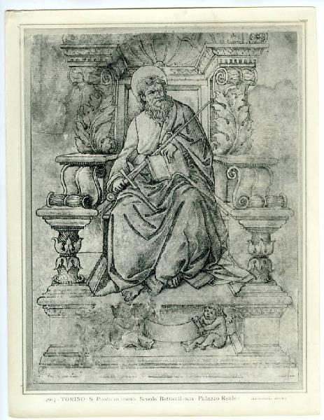 Botticelli, Sandro (bottega) - San Paolo in trono - Disegno - Torino - Boblioteca Reale