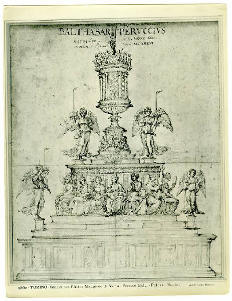 Peruzzi, Baldassarre - Progetto per l'altare del Duomo di Siena - Disegno - Torino - Boblioteca Reale