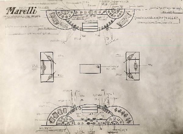 Ercole Marelli (Società) - Stand per la Fiera di Lipsia - Disegno in pianta