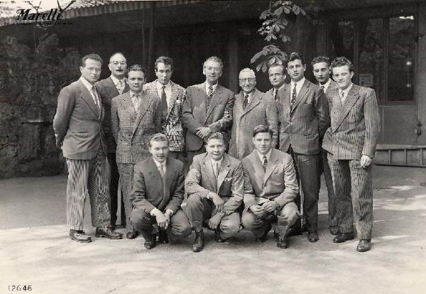 Ercole Marelli (Società) - Visita di studenti dell'Istituto tecnico Quintino Sella di Biella - Ritratto di gruppo