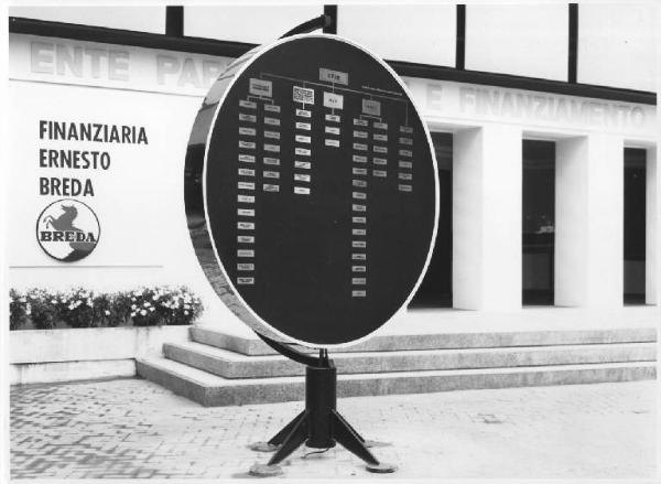 Milano - Fiera campionaria del 1969 - Padiglione della Breda - Esterno - Organigramma del gruppo EFIM