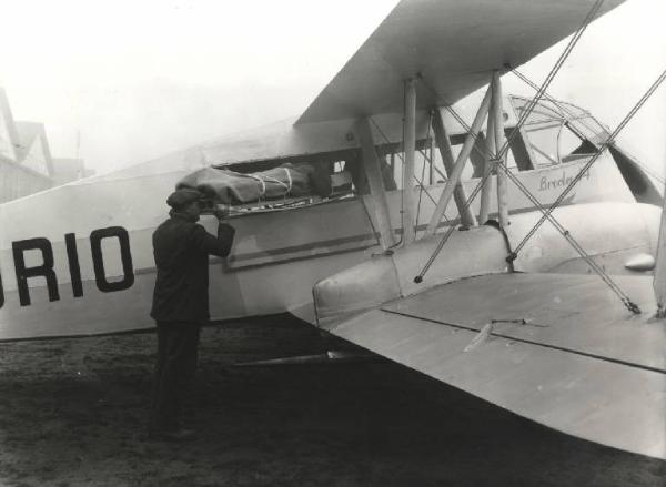 Ernesto Breda (Società) - Aereo biplano bimotore di linea a corto raggio I-ORIO tipo Breda Ba.44 per la Società Ala Littoria