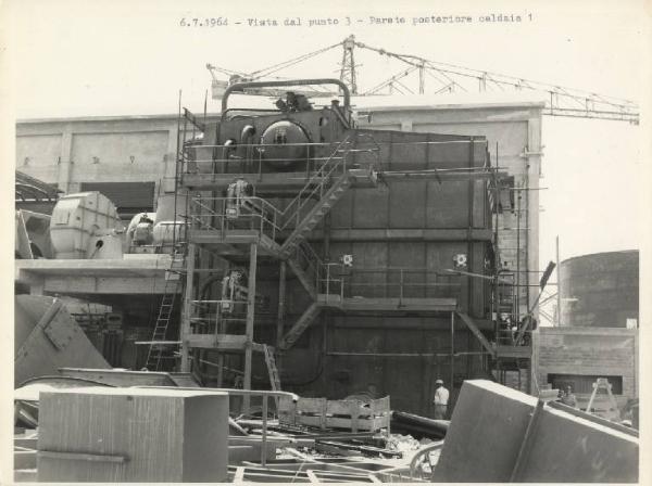 Cagliari - Centrale termoelettrica della Società Rumianca - Caldaia - Montaggio