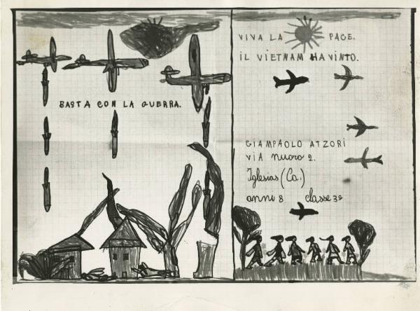 Disegno - "Basta con la guerra - Viva la pace" - Giampaolo Atzori autore