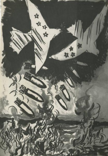 Manifesto - Le bombe di Johnson - Renato Guttuso