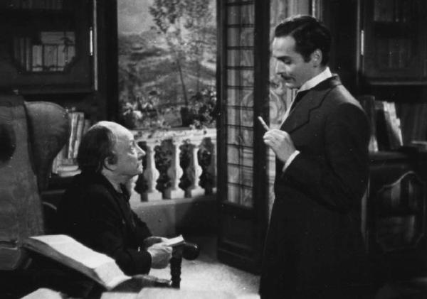 Scena del film "Giacomo l'idealista" - Regia Alberto Lattuada - 1943 - Gli attori Domenico Viglione Borghese e Andrea Checchi