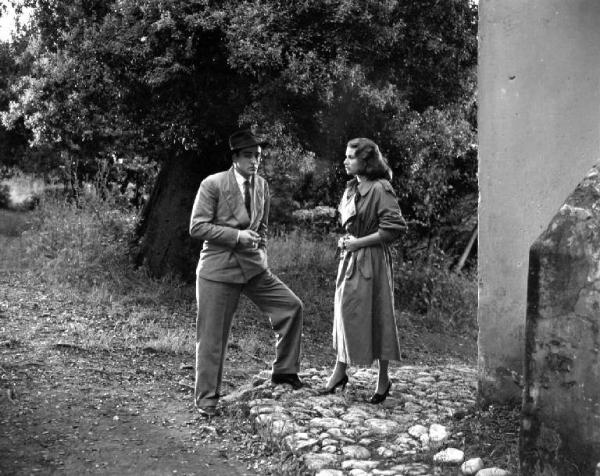 Scena del film "Anna" - Regia Alberto Lattuada - 1951 - Gli attori Vittorio Gassman e Silvana Mangano