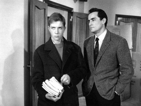 Scena del film "Anima nera" - Regia Roberto Rossellini - 1962 - Gli attori Tony Brown e Vittorio Gassman