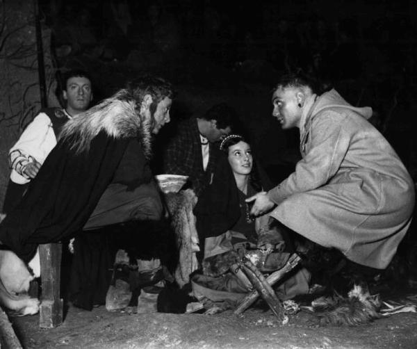 Set del film "Attila" - Regia Pietro Francisci - 1954 - Gli attori Eduardo Ciannelli ed Ettore Manni